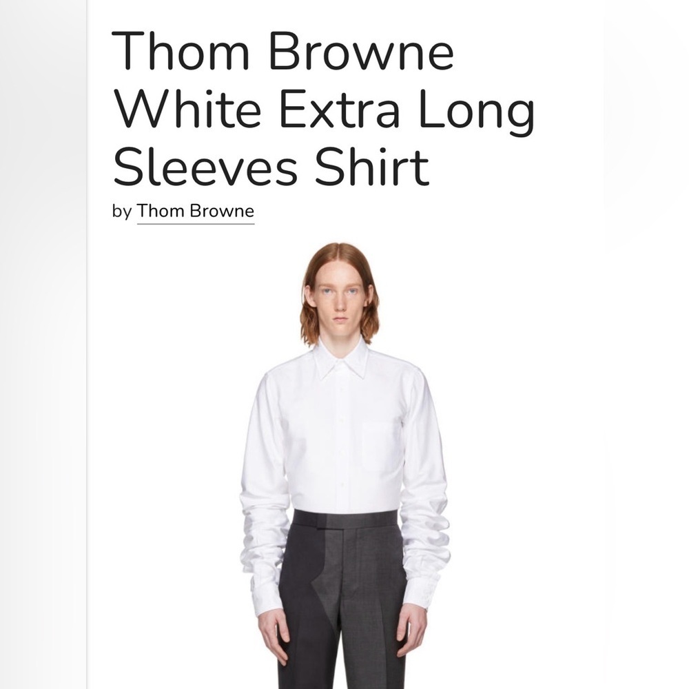 Thom Browne men White Long-Sleeve Dress Shirt size 2